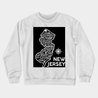 New Jersey map Crewneck Sweatshirt